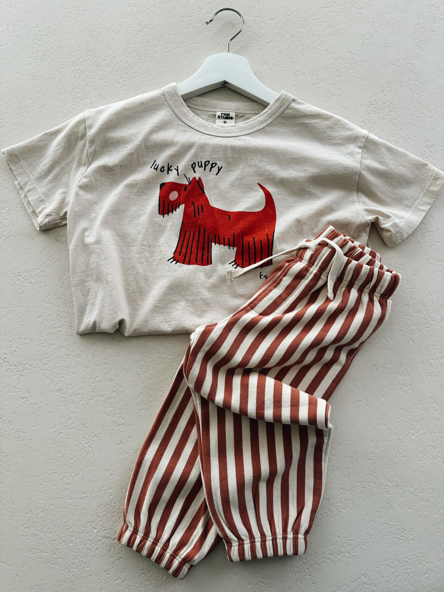 RELAXED JOGGER - POPPY STRIPE