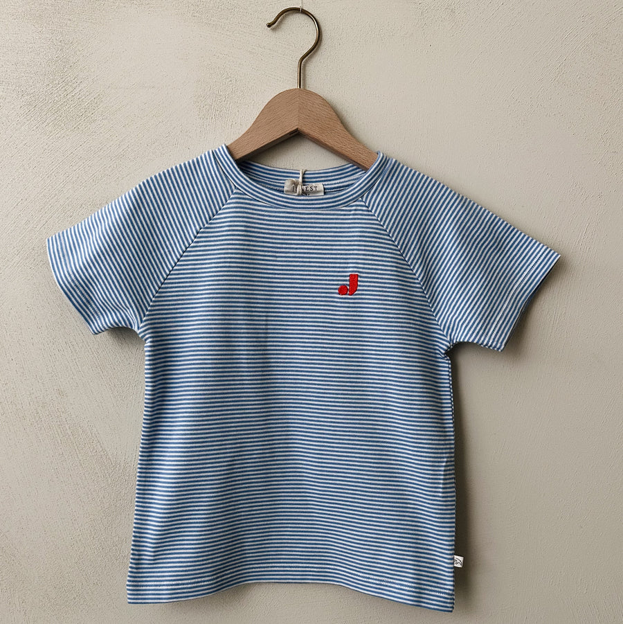 Nurture t-shirt - Grape blue stripe