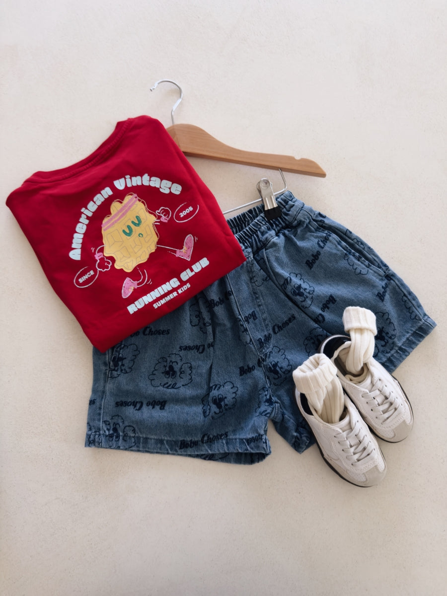 FIZVALLEY T-SHIRT RUBIS VINTAGE - KIDS