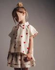 BLOUSE SHORTSLEEVE HEARTS - KIDS
