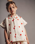 BLOUSE SHORTSLEEVE HEARTS - KIDS