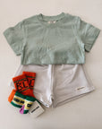 SHORTSLEEVE TEE GREEN MENTH MELAGE - KIDS