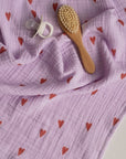 MUSLIN SWADDLE 120x120 - Purple heart