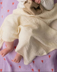MUSLIN SWADDLE 120x120 - Purple heart