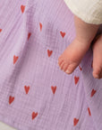 MUSLIN SWADDLE 120x120 - Purple heart