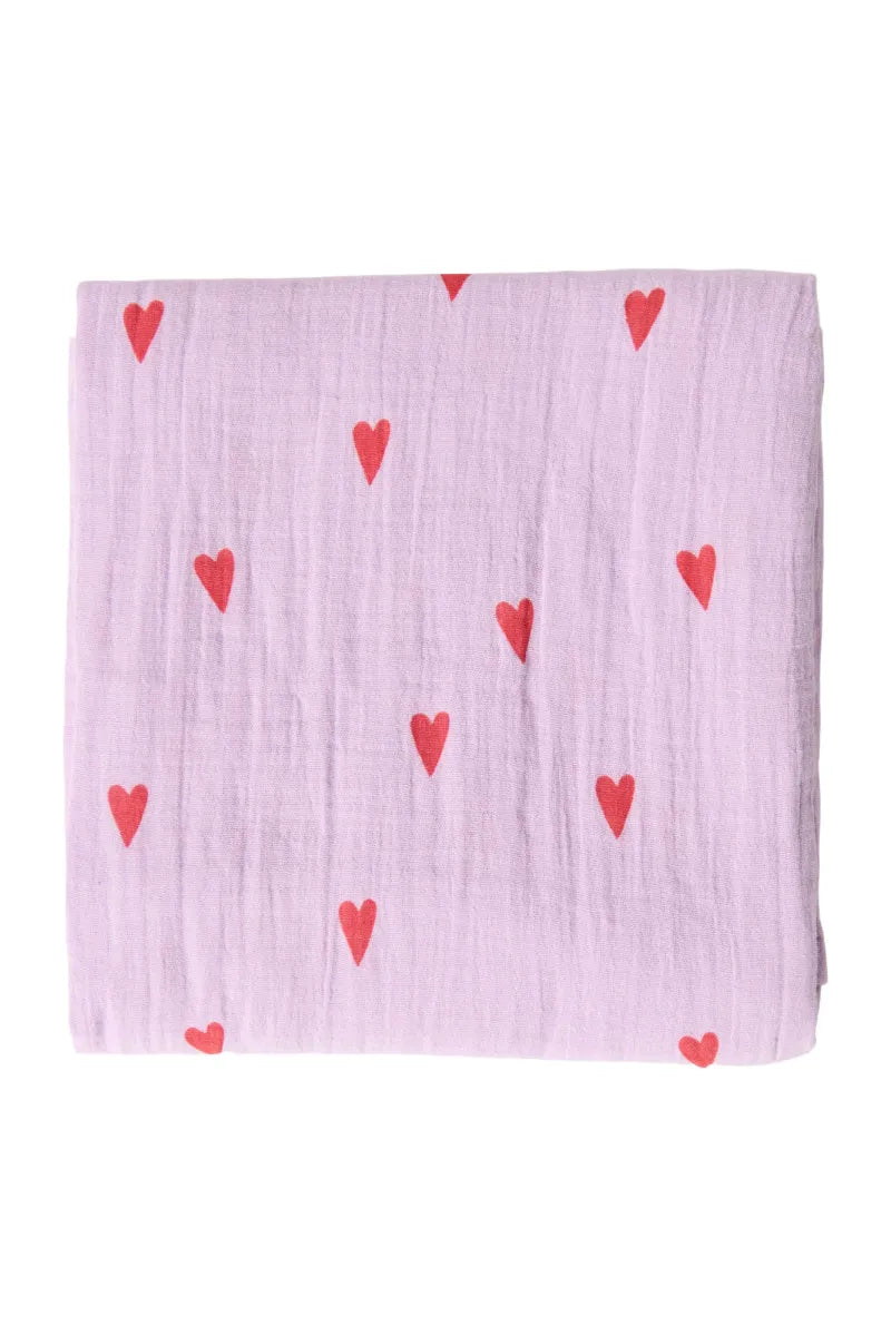 MUSLIN SWADDLE 120x120 - Purple heart