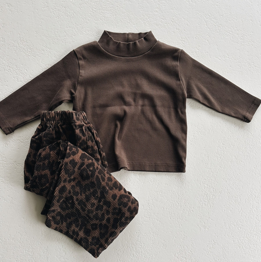 RIB TURTLE NECK MOCHA - 3Y UP TO 7Y