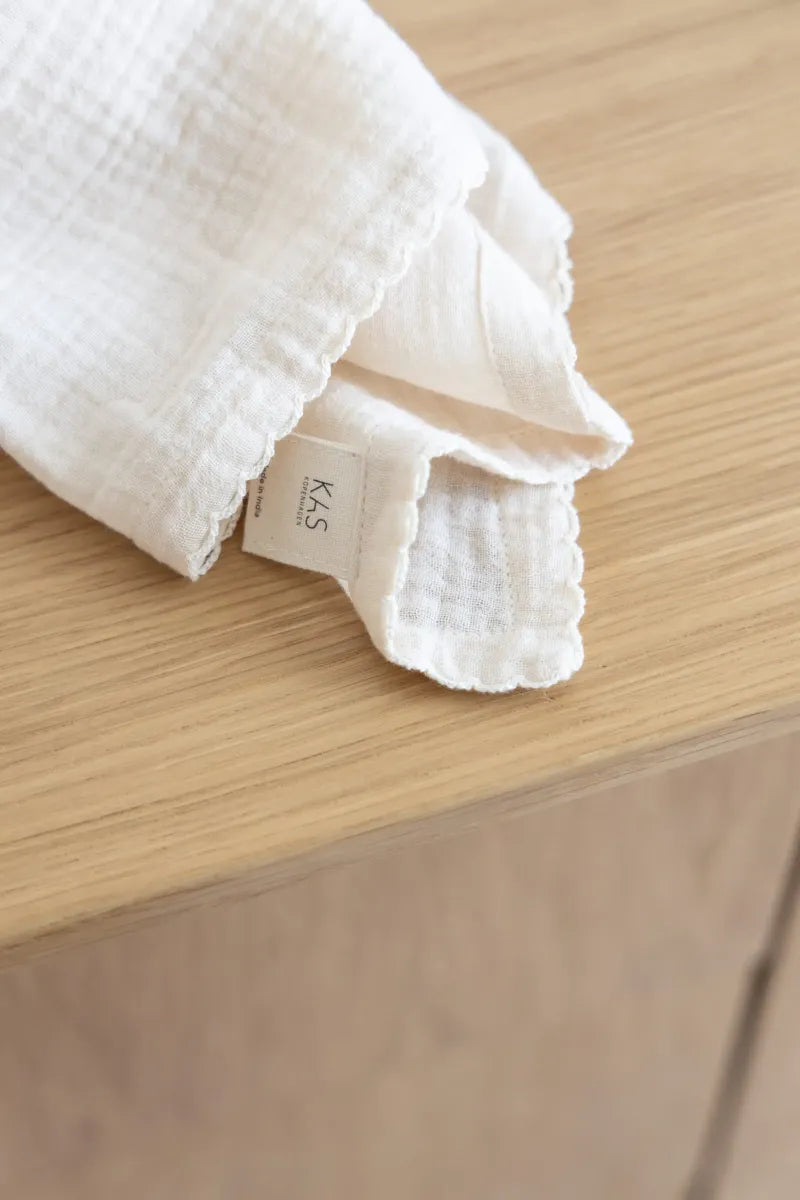 MUSLIN CLOTH 2 PACK - cream lace