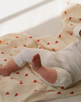 MUSLIN SWADDLE 120x120 - Natural heart