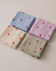 MUSLIN SWADDLE 120x120 - Natural heart