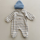 STRIPED FLAMÉ JUMPSUIT - blue