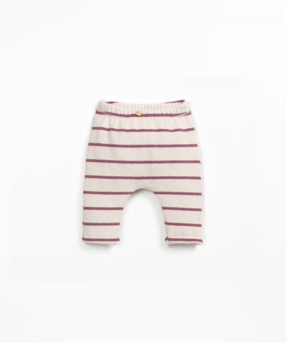 STRIPED JERSEY LEGGINGS BABY - bordeaux
