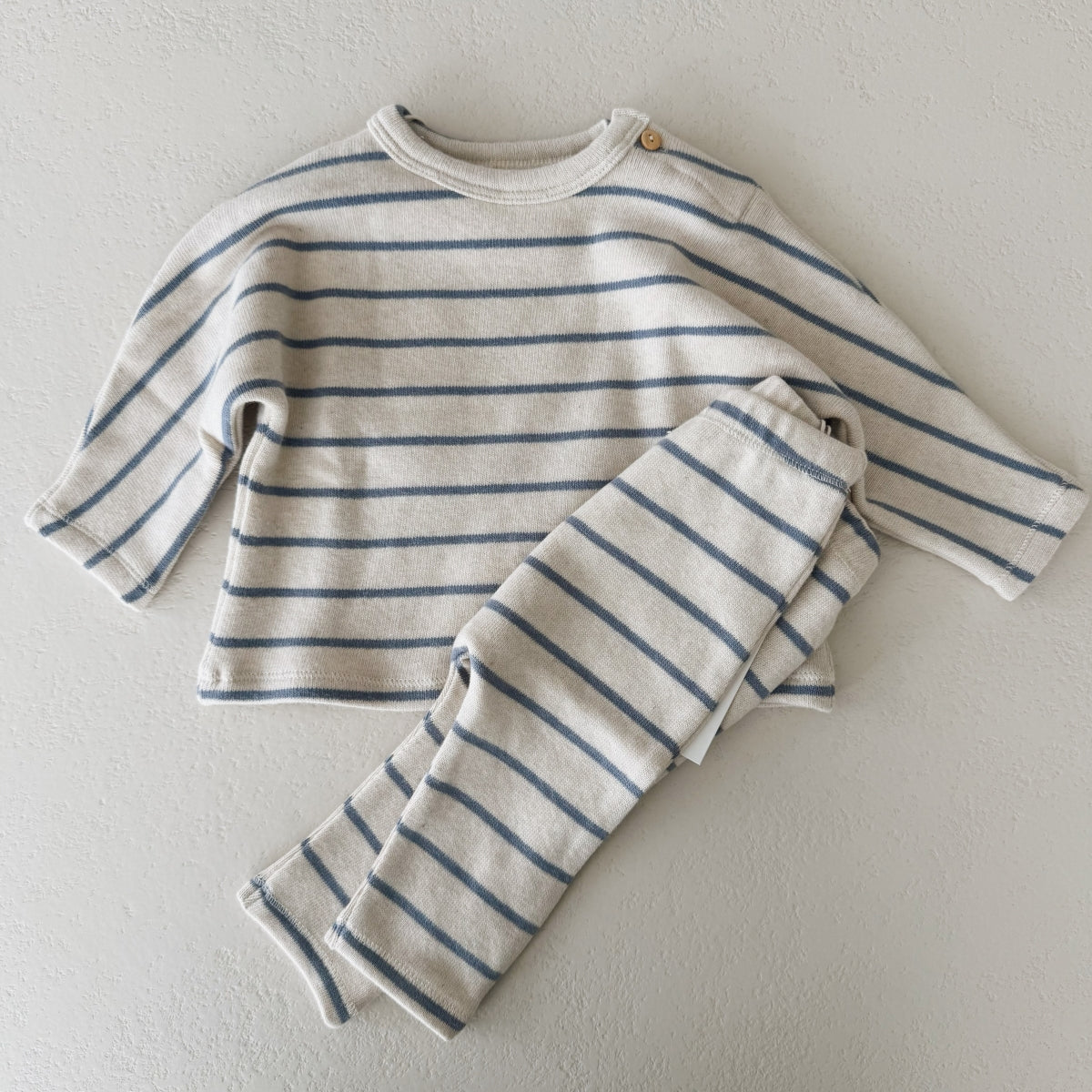 STRIPED JERSEY LEGGINGS - blue