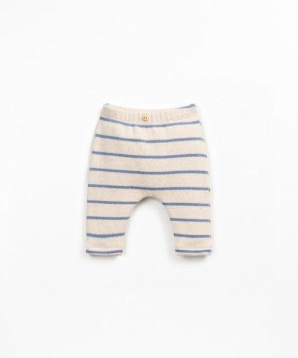 STRIPED JERSEY LEGGINGS - blue