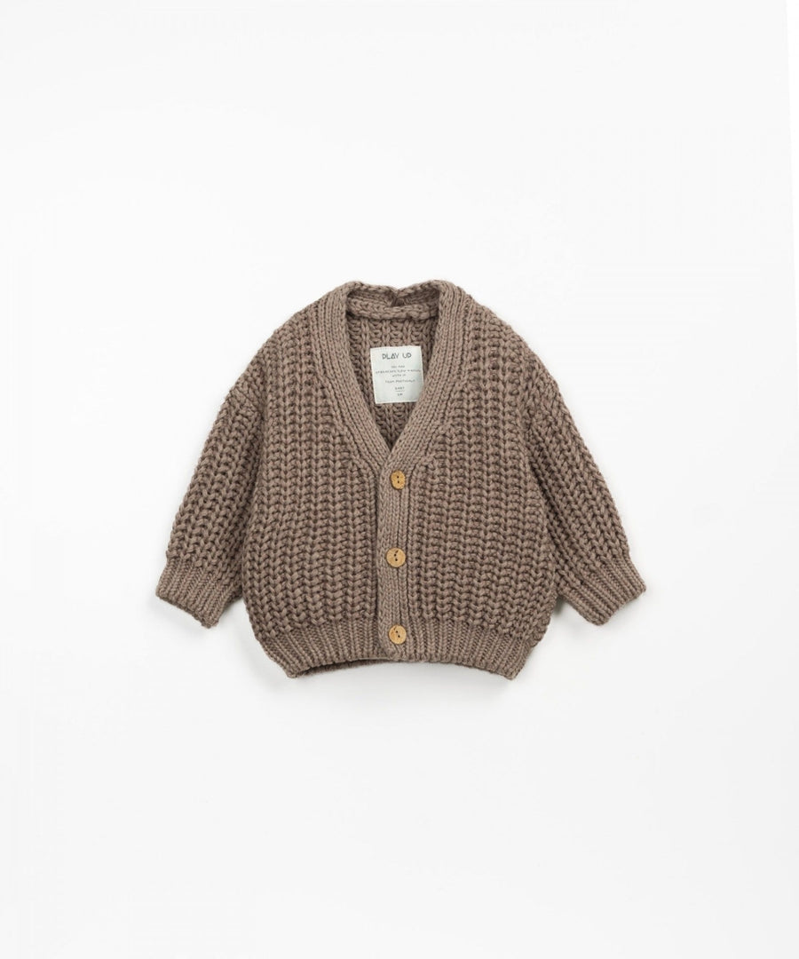 KNITTED CARDIGAN TAUPE - 3m up to 3y