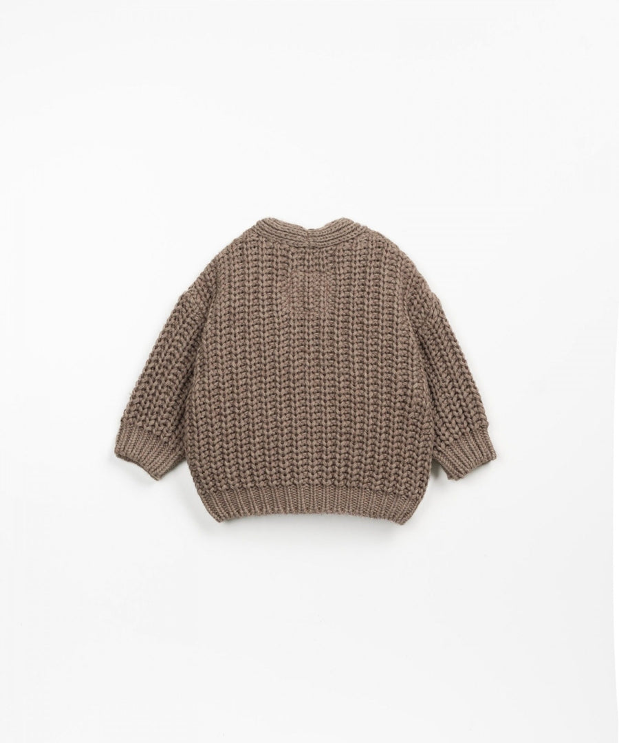 KNITTED CARDIGAN TAUPE - 3m up to 3y