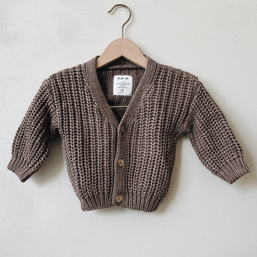 KNITTED CARDIGAN TAUPE - 3y