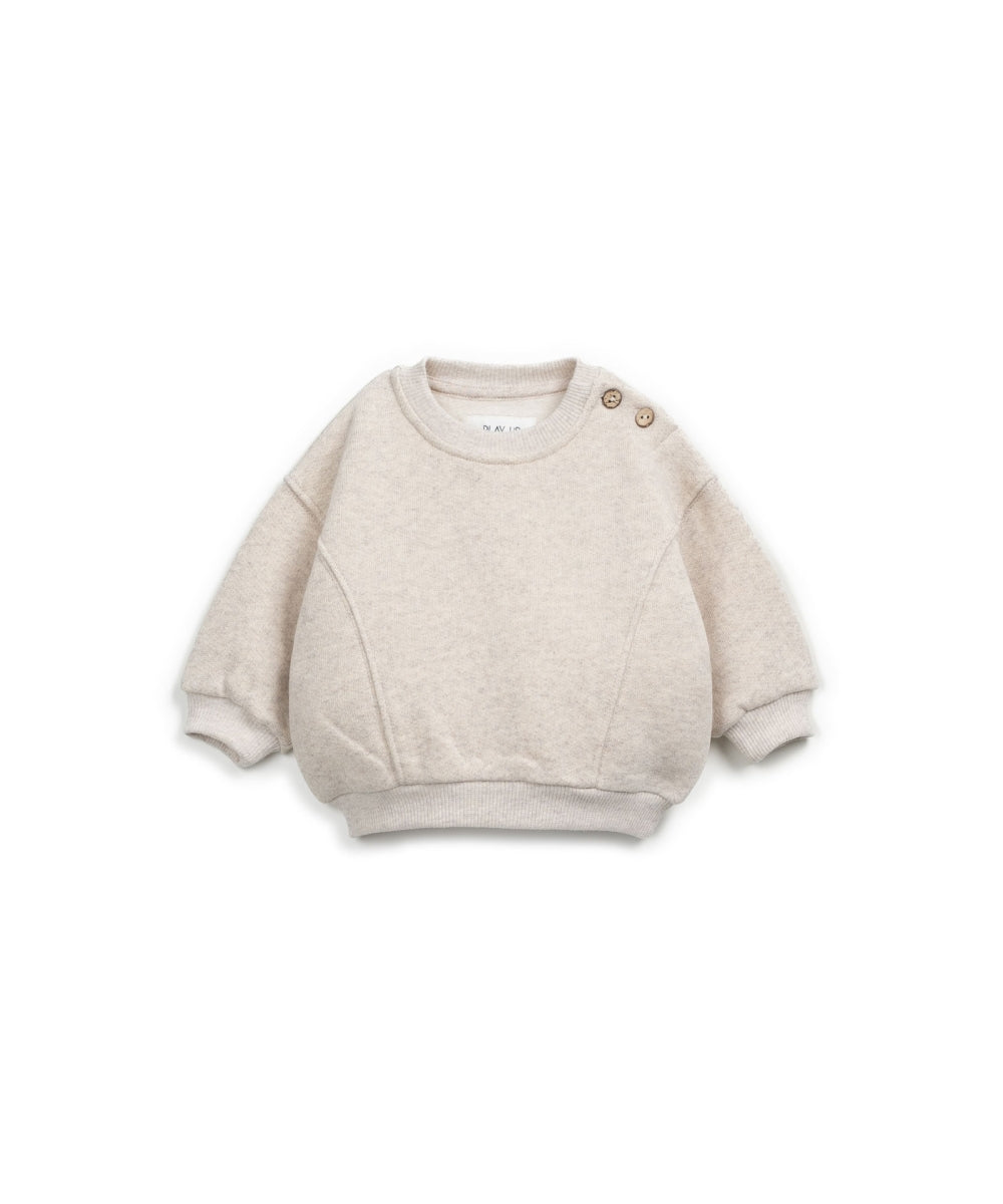 FLEECE SWEATER - BEIGE MELANGE