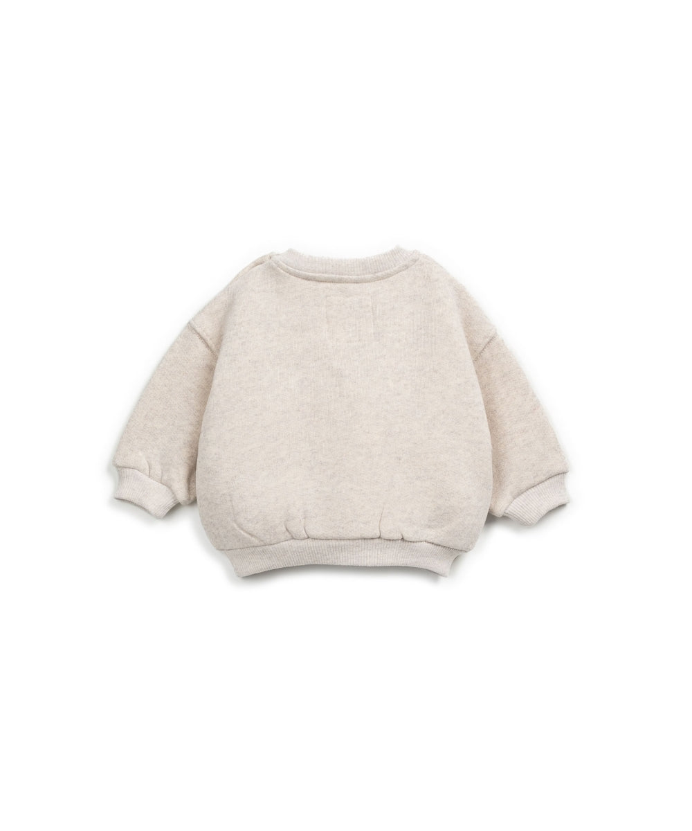 FLEECE SWEATER - BEIGE MELANGE