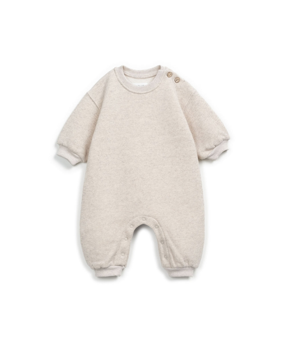 FLEECE JUMPSUIT - BEIGE MELANGE