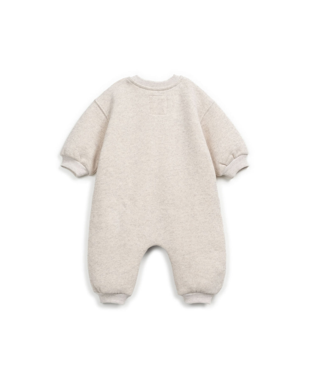 FLEECE JUMPSUIT - BEIGE MELANGE