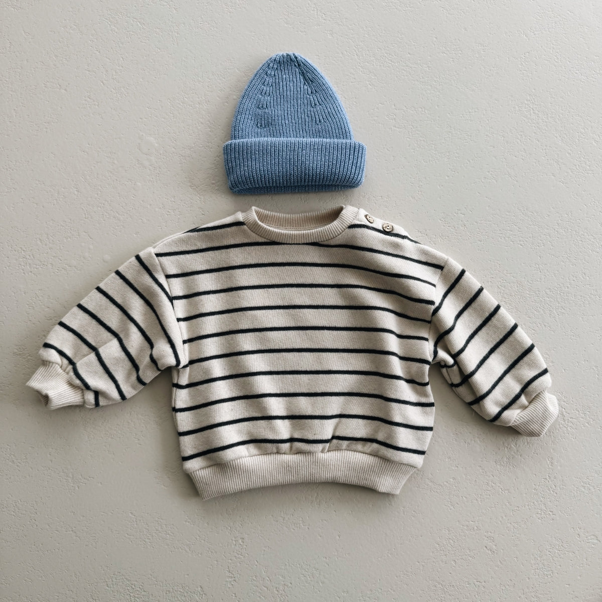 STRIPED JERSEY SWEATER - GRAFITE