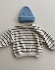 STRIPED JERSEY SWEATER - GRAFITE