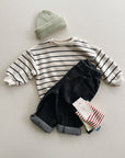 STRIPED JERSEY SWEATER - GRAFITE