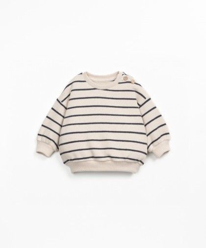 STRIPED JERSEY SWEATER - GRAFITE