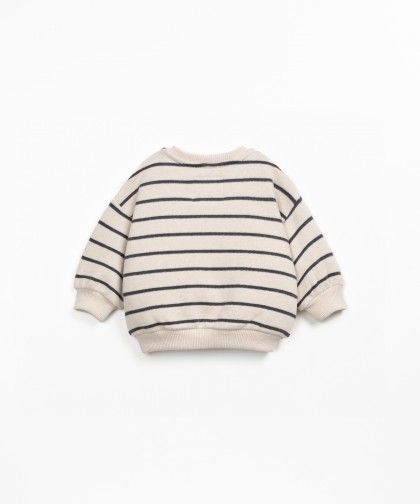STRIPED JERSEY SWEATER - GRAFITE