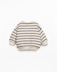 STRIPED JERSEY SWEATER - GRAFITE