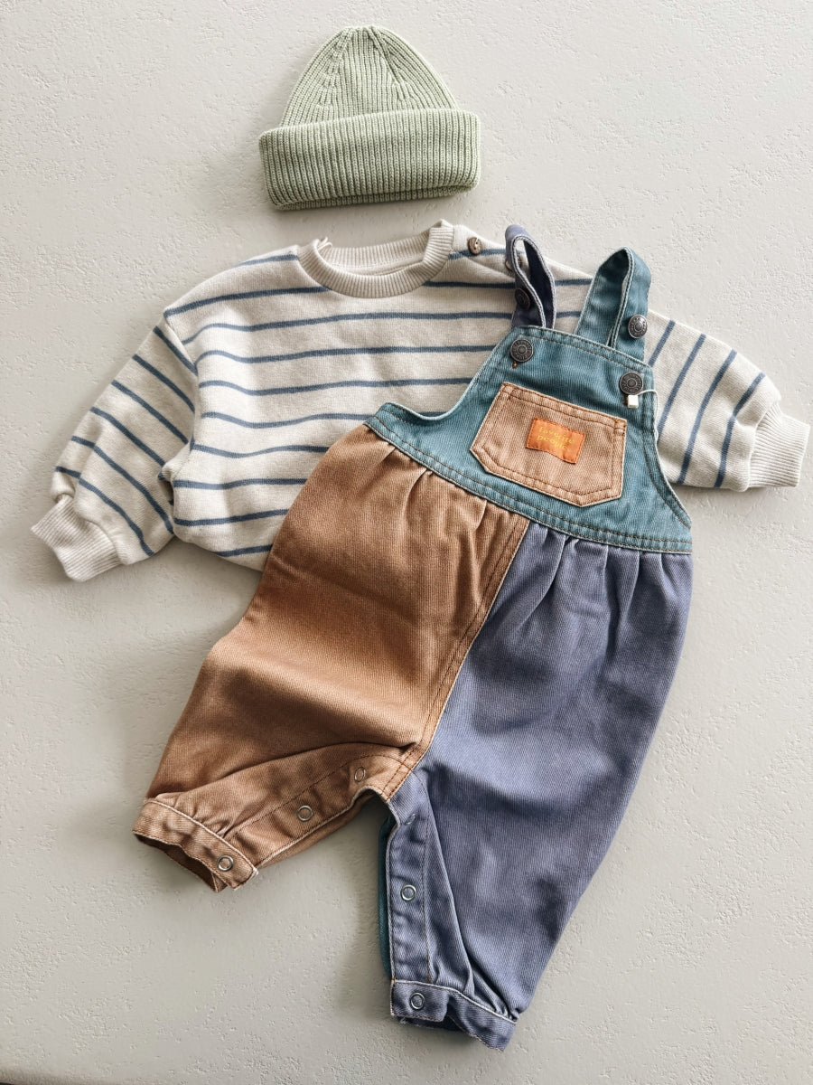 STRIPED JERSEY SWEATER - BLUE