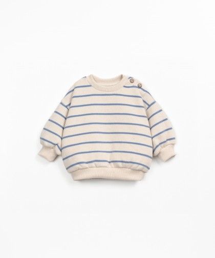 STRIPED JERSEY SWEATER - BLUE