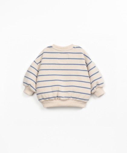 STRIPED JERSEY SWEATER - BLUE