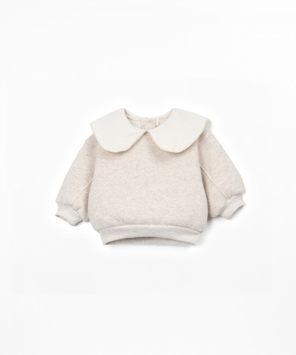 FLEECE SWEATER BABY GIRL - BEIGE MELANGE