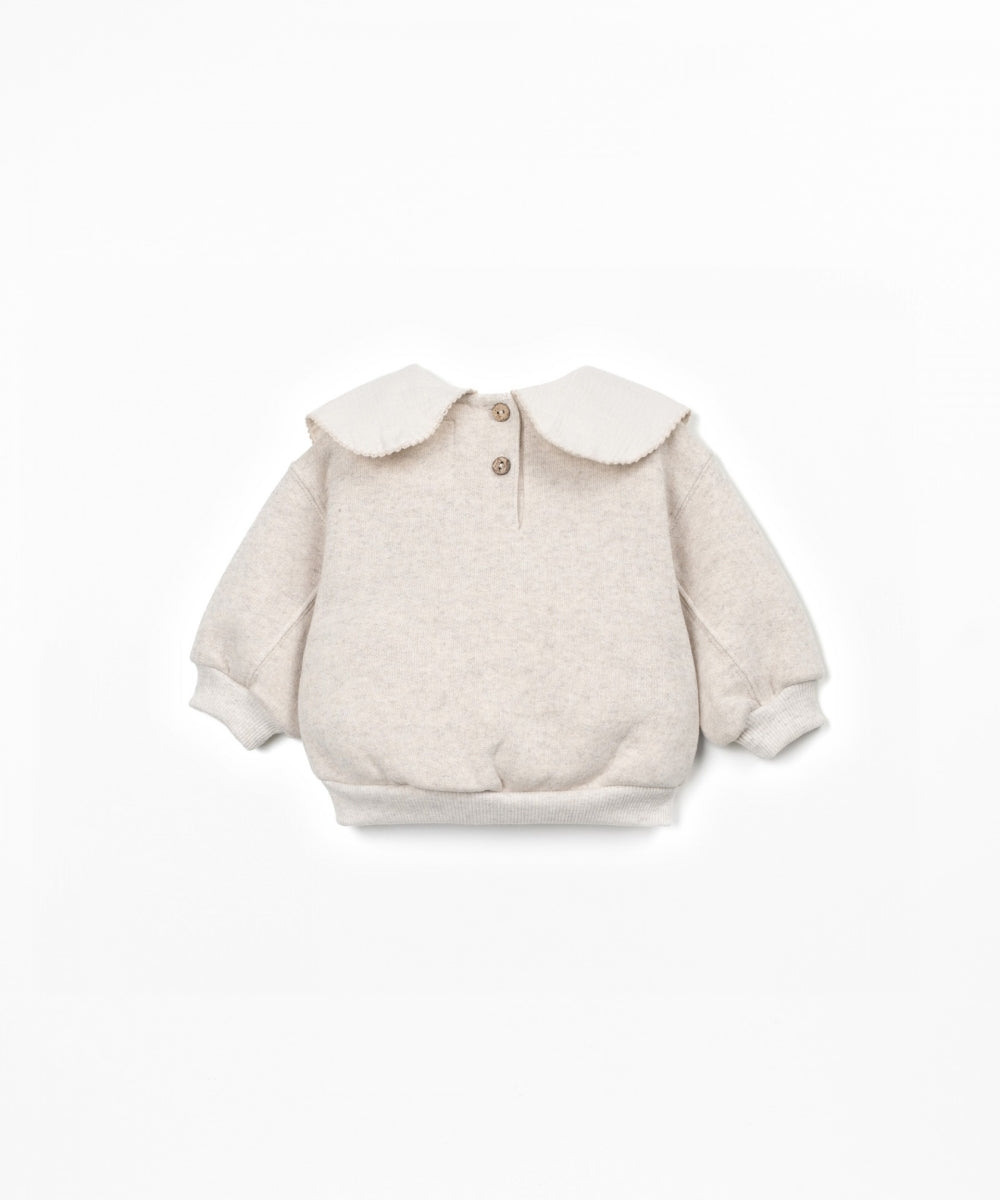 FLEECE SWEATER BABY GIRL - BEIGE MELANGE
