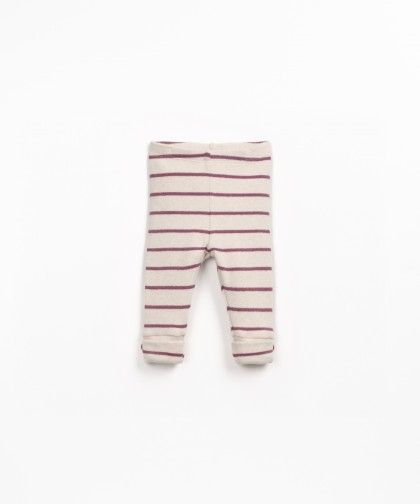 STRIPED JERSEY LEGGINGS - BORDEAUX