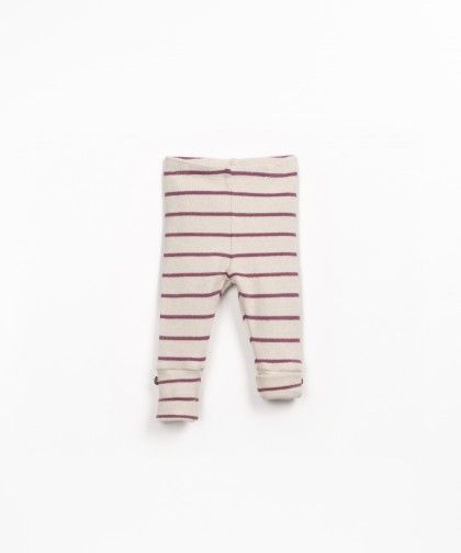 STRIPED JERSEY LEGGINGS - BORDEAUX