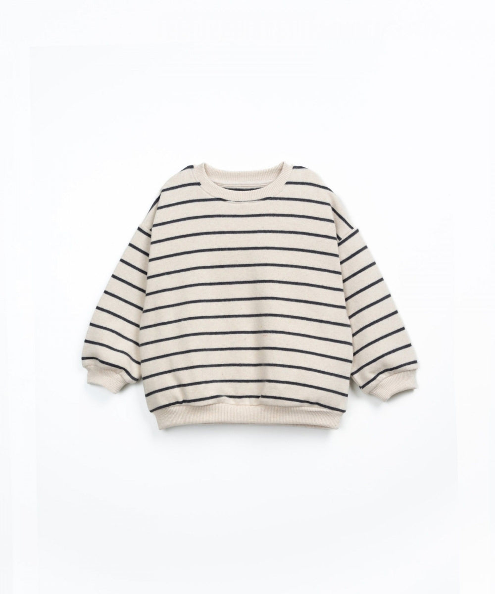 STRIPED JERSEY SWEATER KIDS - GRAFITE