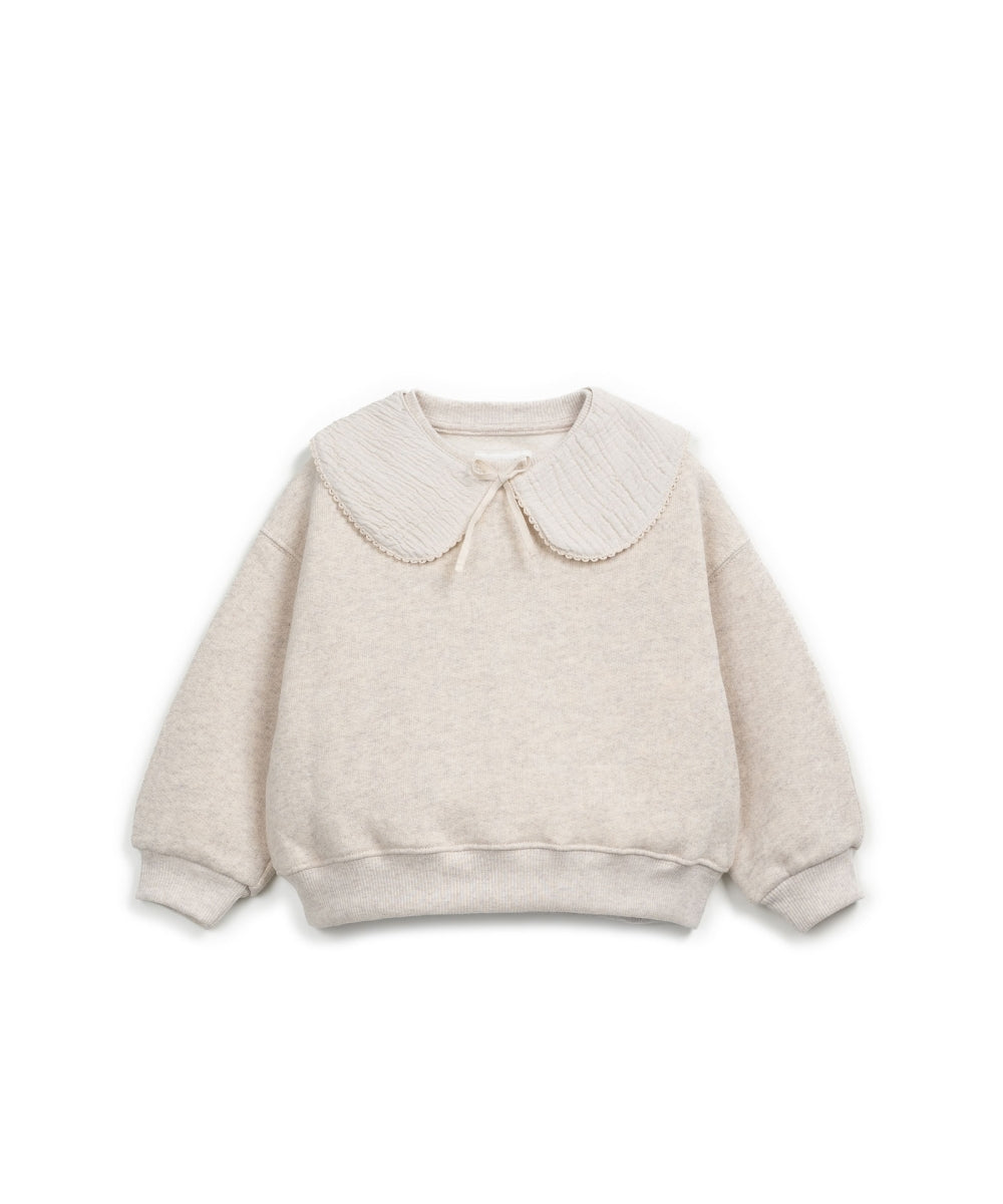FLEECE SWEATER KDIS - BEIGE MELANGE