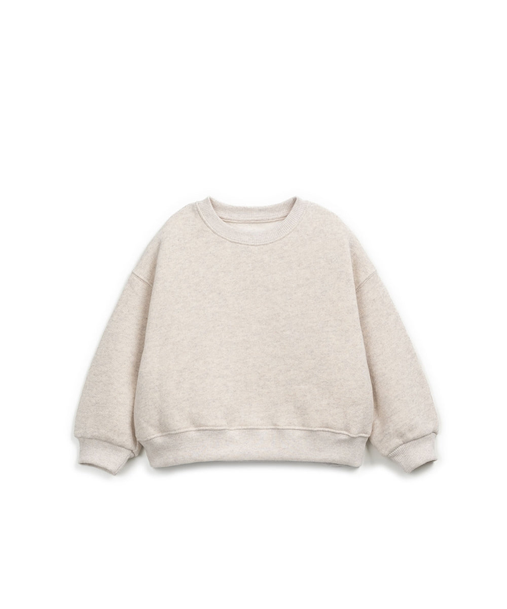 FLEECE SWEATER KDIS - BEIGE MELANGE