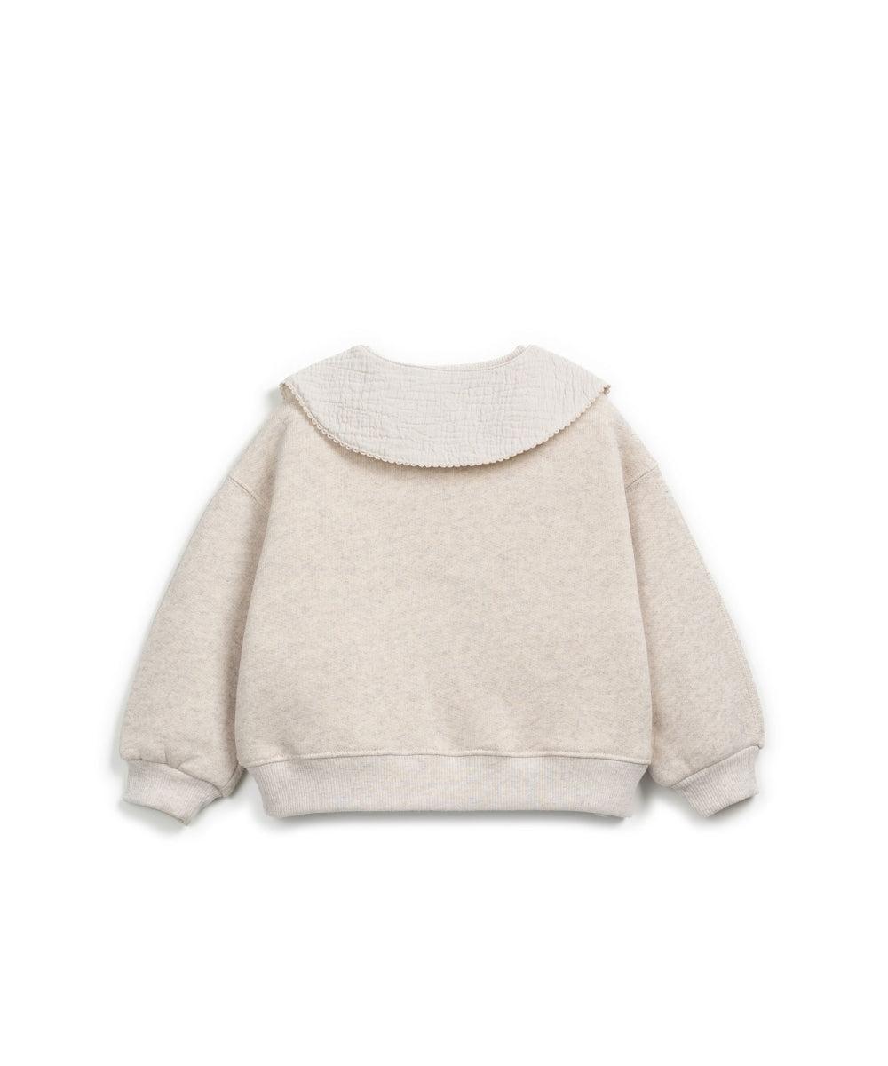 FLEECE SWEATER KDIS - BEIGE MELANGE