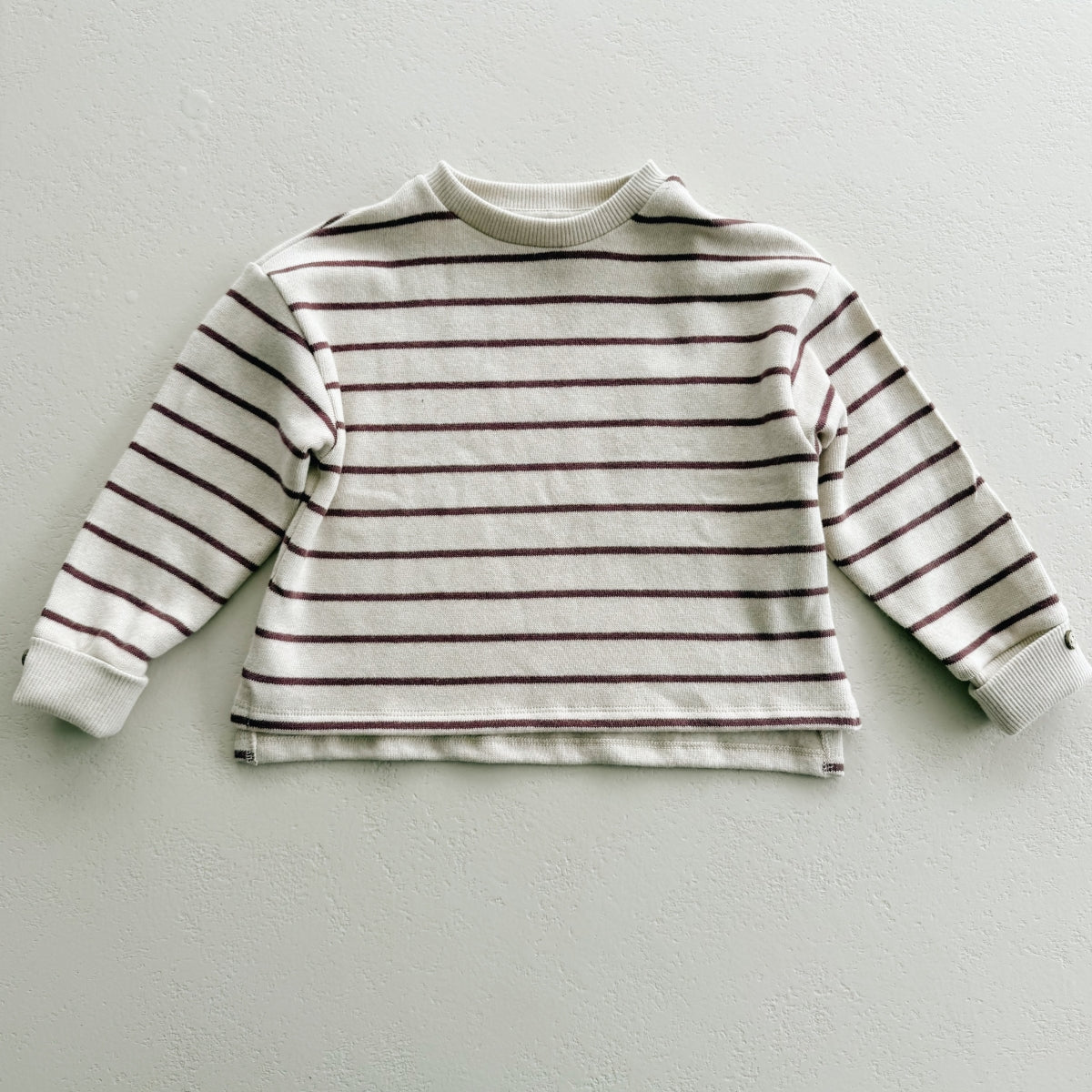 STRIPED JERSEY SWEATER KIDS - BORDEAUX