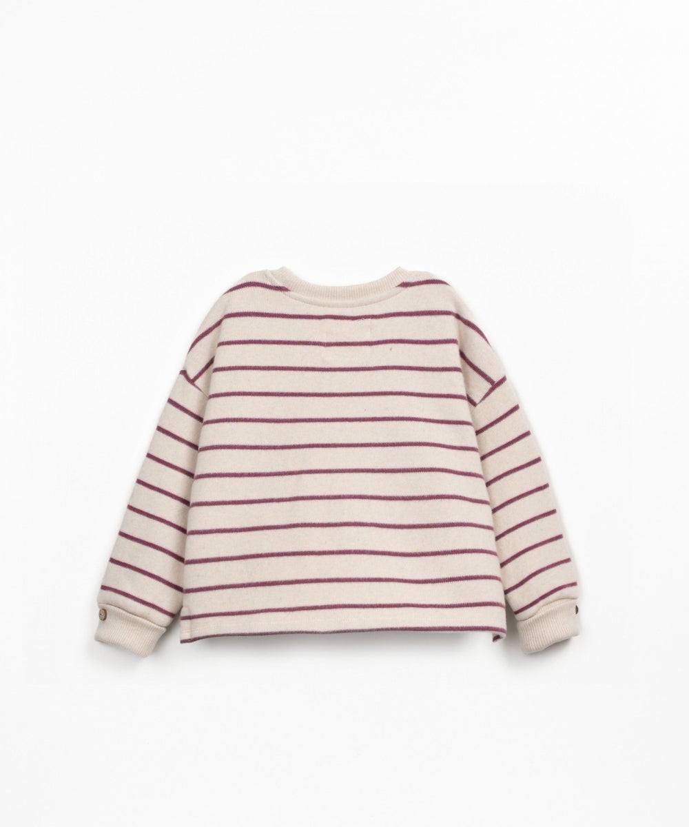 STRIPED JERSEY SWEATER KIDS - BORDEAUX