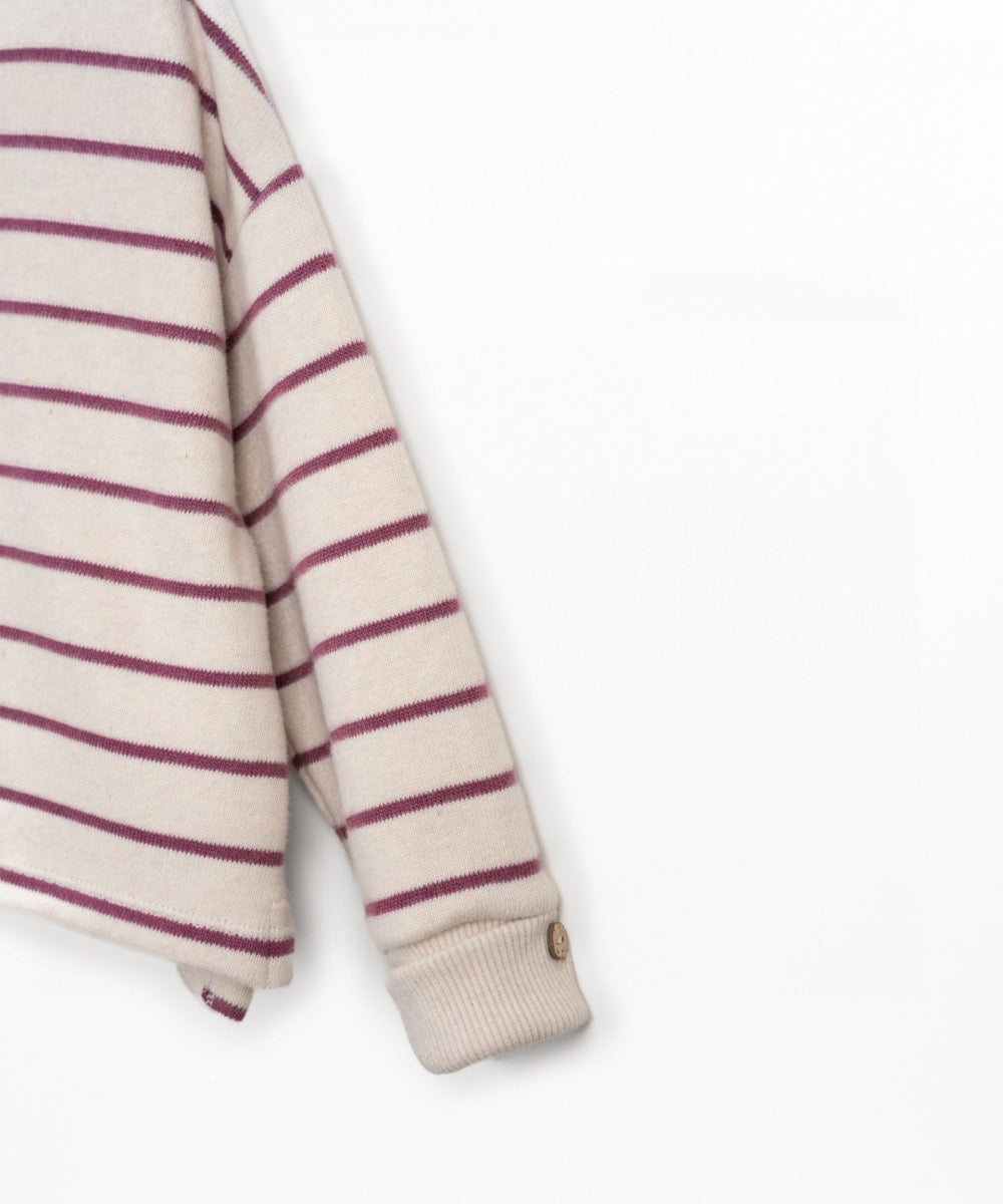 STRIPED JERSEY SWEATER KIDS - BORDEAUX