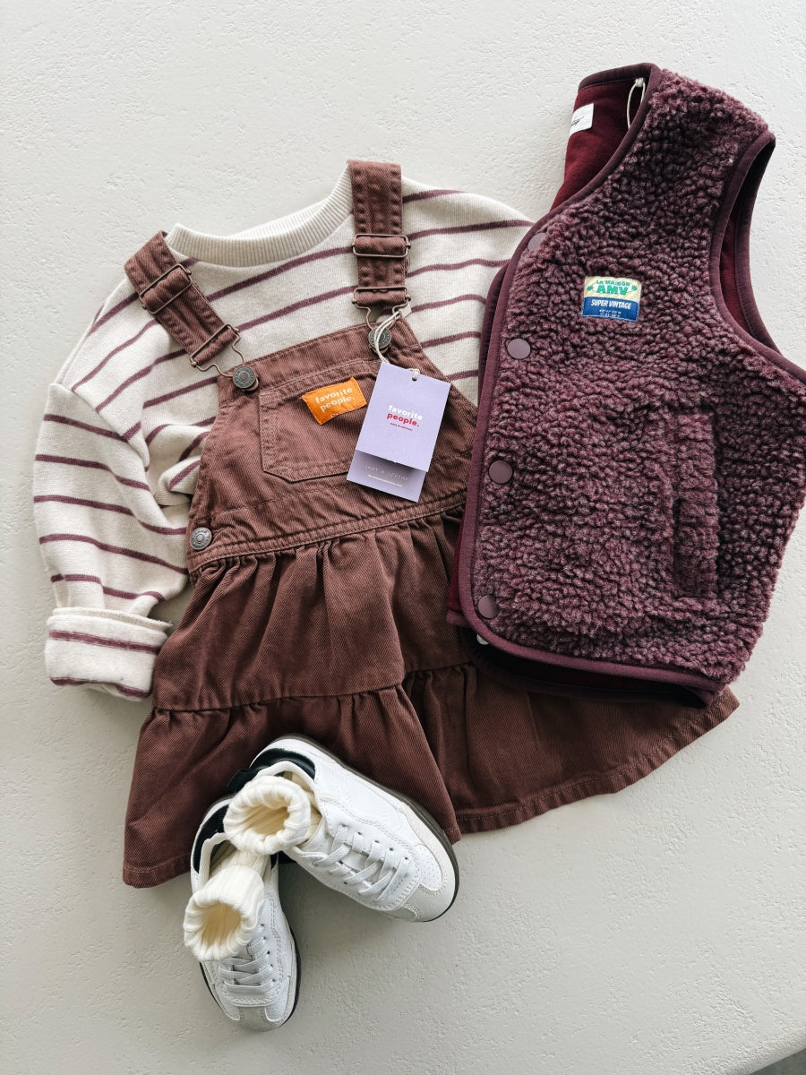 STRIPED JERSEY SWEATER KIDS - BORDEAUX