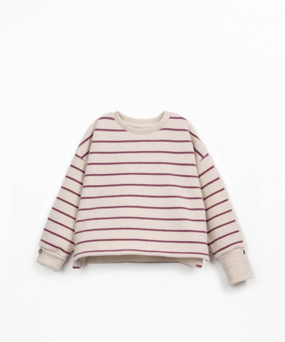 STRIPED JERSEY SWEATER KIDS - BORDEAUX