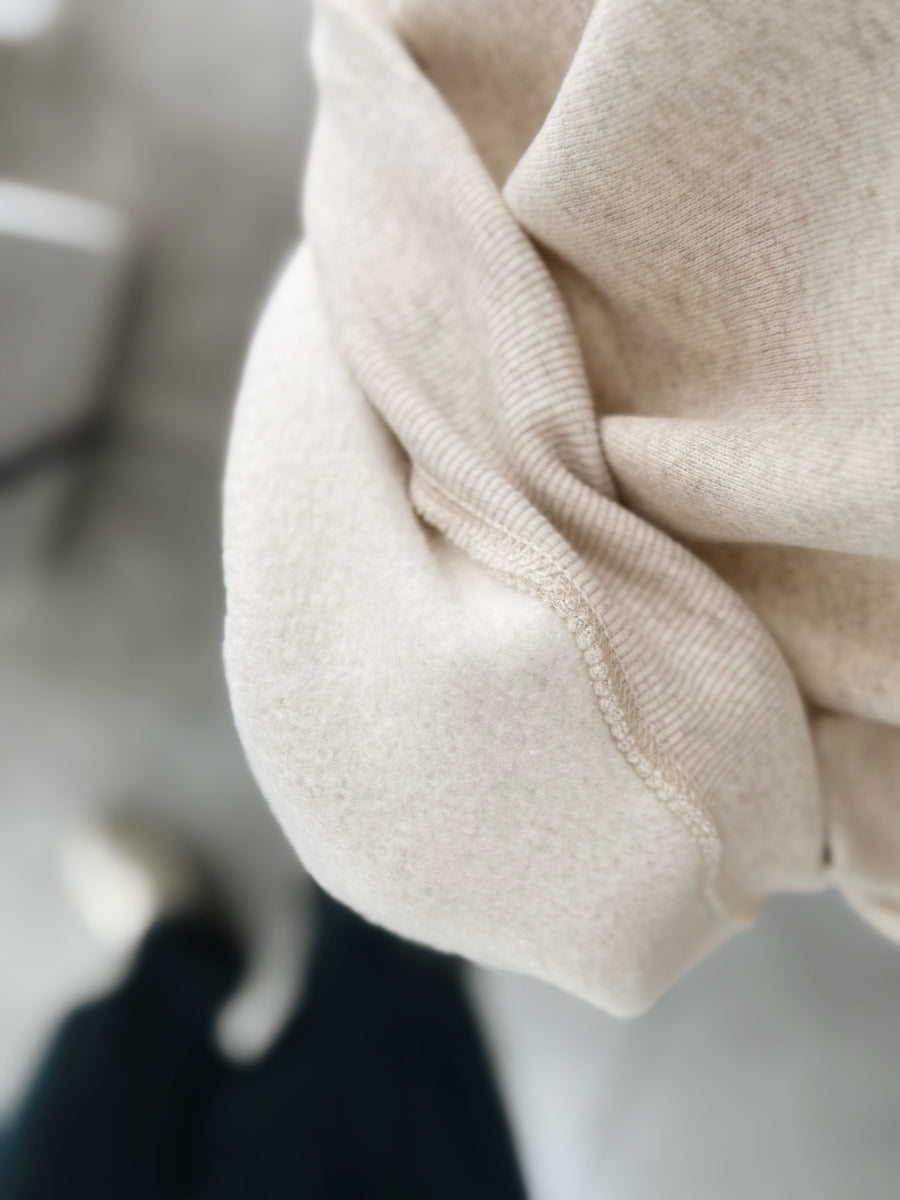 FLEECE SWEATER WOMEN - BEIGE MELANGE