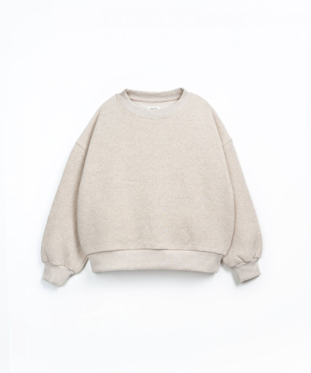 FLEECE SWEATER WOMEN - BEIGE MELANGE