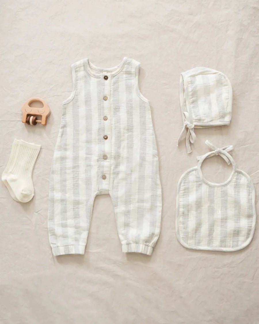 ﻿WOVEN JUMPSUIT - SKY STRIPE